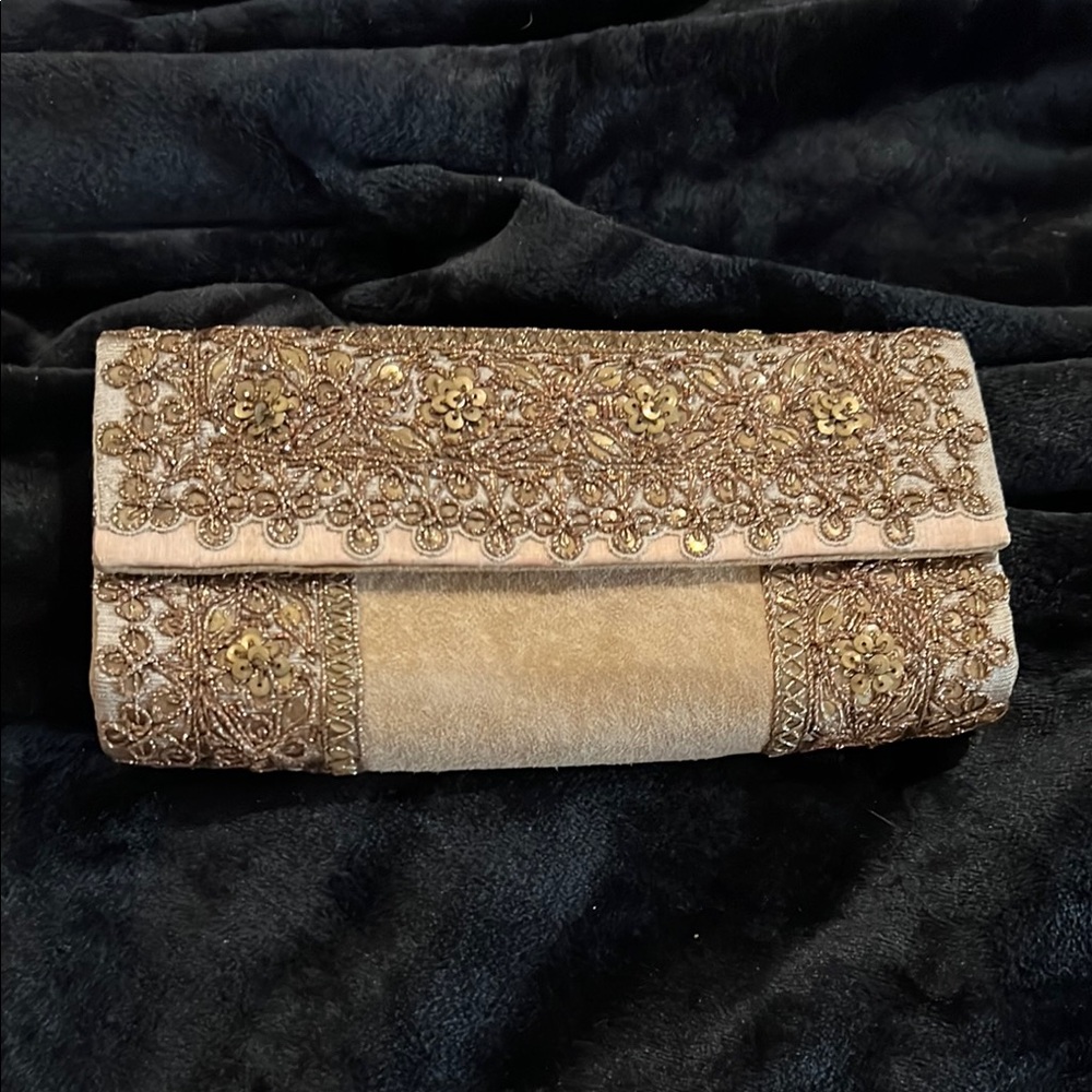 Gold clutch purse